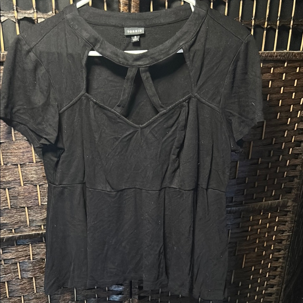 Torrid black open Front Blouse